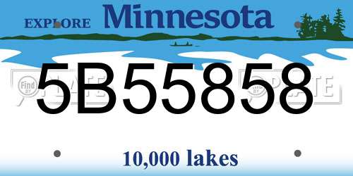5B55858 Minnesota License Plate