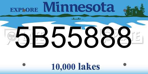 5B55888 Minnesota License Plate