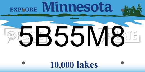 5B55M8 Minnesota License Plate