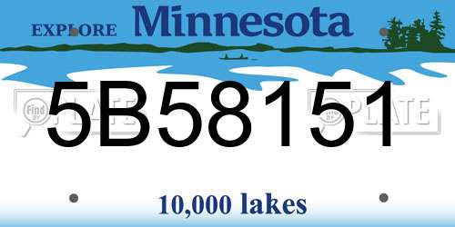 5B58151 Minnesota License Plate