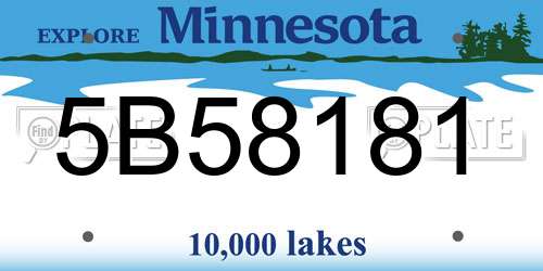 5B58181 Minnesota License Plate