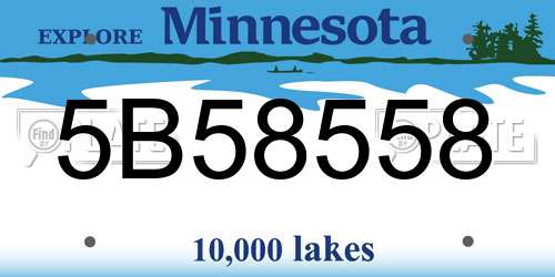 5B58558 Minnesota License Plate