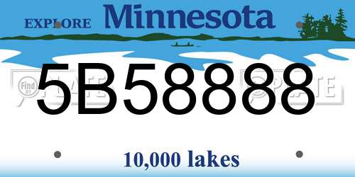 5B58888 Minnesota License Plate