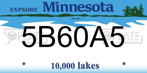 5B60A5 Minnesota License Plate
