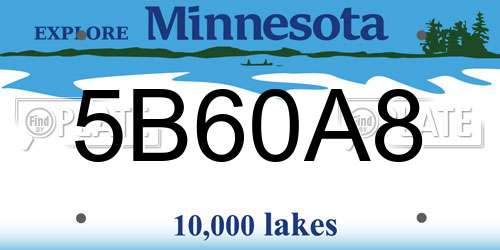 5B60A8 Minnesota License Plate