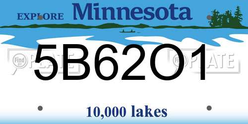 5B62O1 Minnesota License Plate