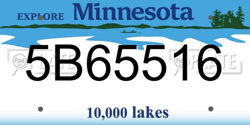 5B65516 Minnesota License Plate