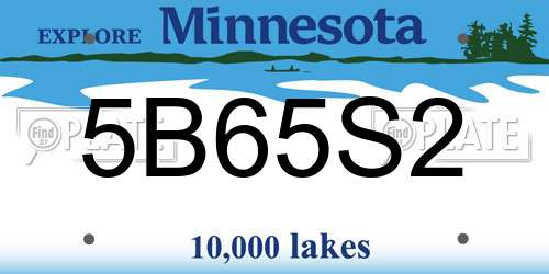 5B65S2 Minnesota License Plate