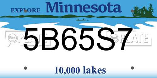 5B65S7 Minnesota License Plate