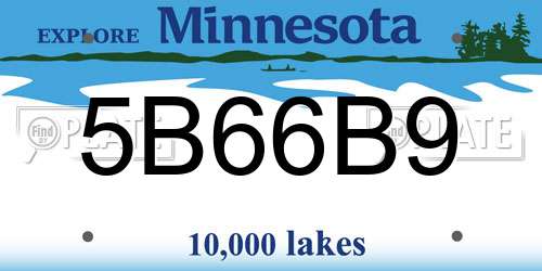 5B66B9 Minnesota License Plate