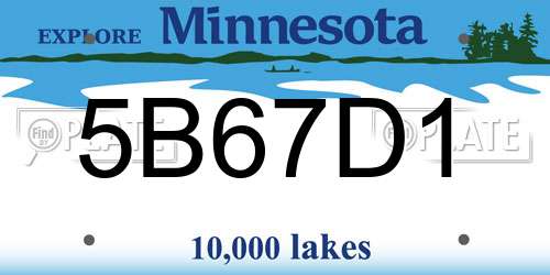 5B67D1 Minnesota License Plate