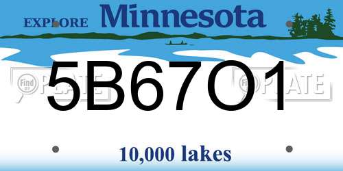 5B67O1 Minnesota License Plate