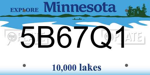 5B67Q1 Minnesota License Plate