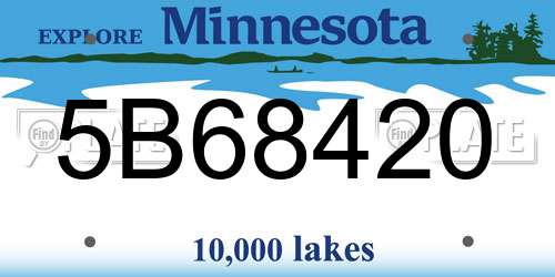 5B68420 Minnesota License Plate
