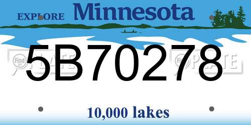 5B70278 Minnesota License Plate