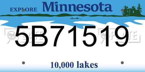 5B71519 Minnesota License Plate