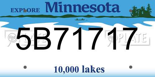 5B71717 Minnesota License Plate