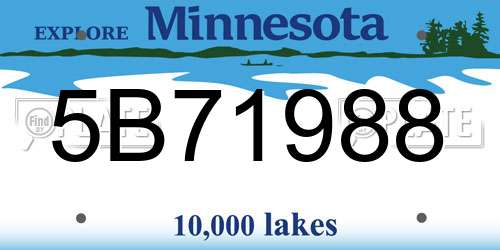 5B71988 Minnesota License Plate