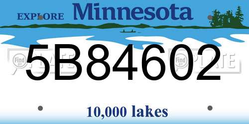 5B84602 Minnesota License Plate