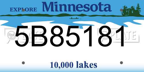 5B85181 Minnesota License Plate
