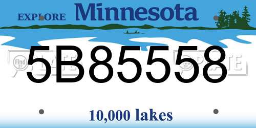5B85558 Minnesota License Plate