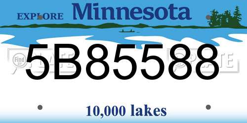 5B85588 Minnesota License Plate