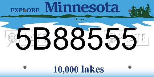 5B88555 Minnesota License Plate
