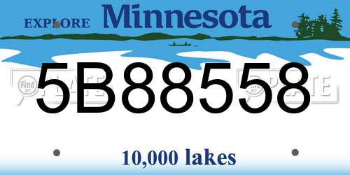 5B88558 Minnesota License Plate