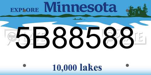 5B88588 Minnesota License Plate