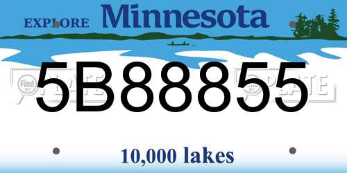 5B88855 Minnesota License Plate