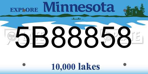 5B88858 Minnesota License Plate