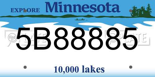 5B88885 Minnesota License Plate