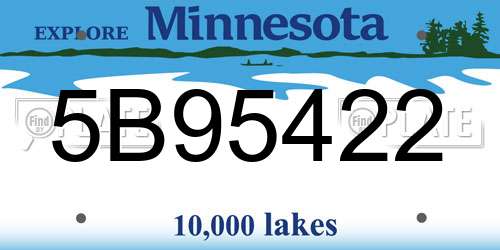 5B95422 Minnesota License Plate