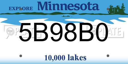 5B98B0 Minnesota License Plate