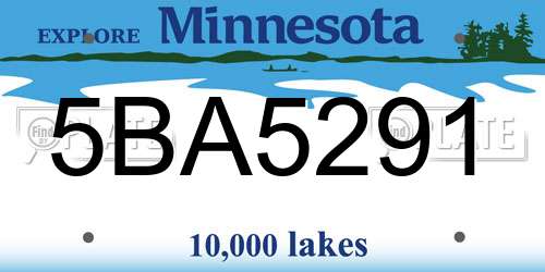 5BA5291 Minnesota License Plate