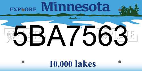 5BA7563 Minnesota License Plate