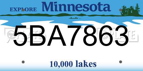 5BA7863 Minnesota License Plate