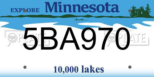 5BA970 Minnesota License Plate