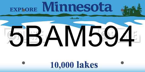5BAM594 Minnesota License Plate