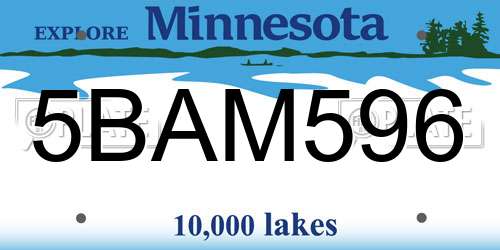 5BAM596 Minnesota License Plate