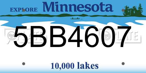 5BB4607 Minnesota License Plate