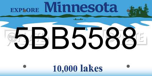 5BB5588 Minnesota License Plate