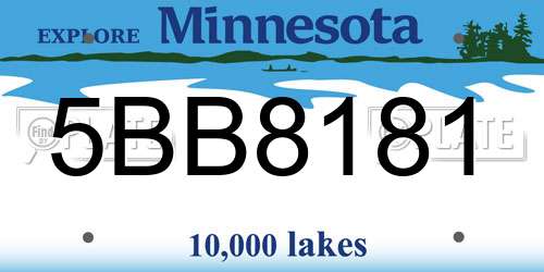 5BB8181 Minnesota License Plate