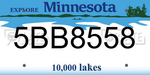 5BB8558 Minnesota License Plate