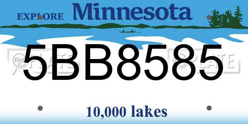 5BB8585 Minnesota License Plate