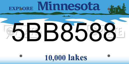 5BB8588 Minnesota License Plate