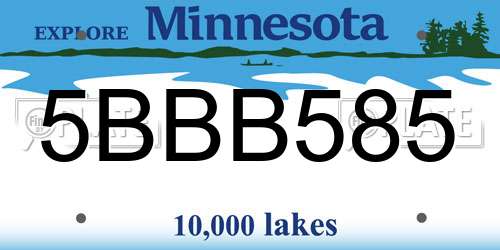 5BBB585 Minnesota License Plate