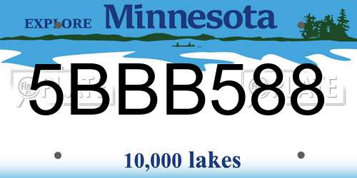 5BBB588 Minnesota License Plate