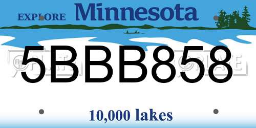 5BBB858 Minnesota License Plate