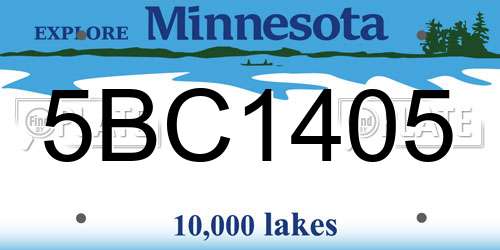 5BC1405 Minnesota License Plate
